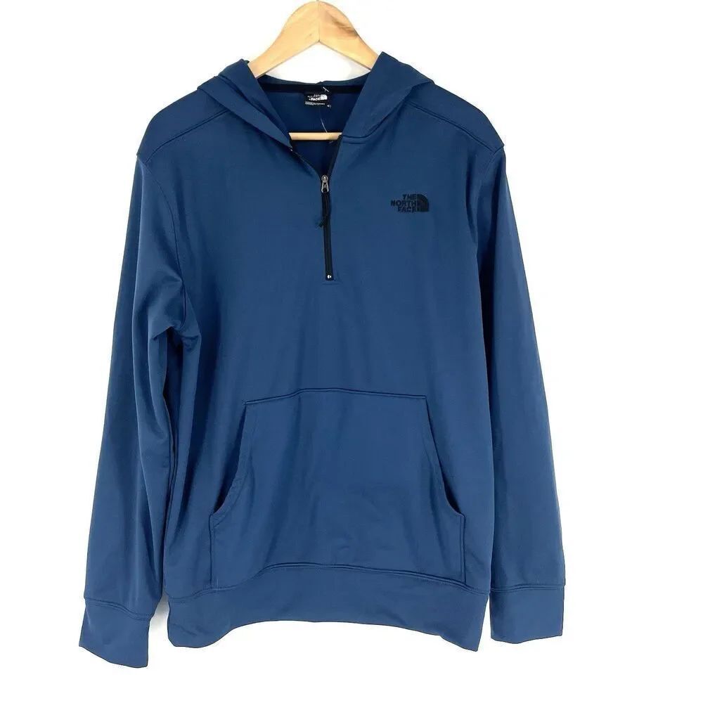 The North Face Hoodie Sweatshirt Size Medium Womens Navy Wayroute Pullover Zip
